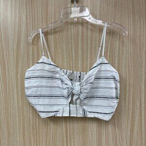Loft White Stripe Halter top size XXS NEW